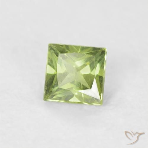 Zaffiro Verde chiaro e vivace naturale da 0.21 ct, Quadrato, VS