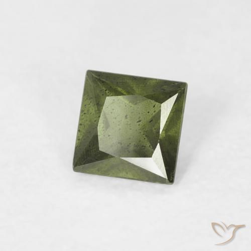 Zaffiro Verde scuro naturale da 0.36 ct, Quadrato, VS