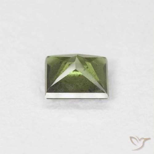 Zaffiro Verde scuro naturale da 0.36 ct, Quadrato, VS