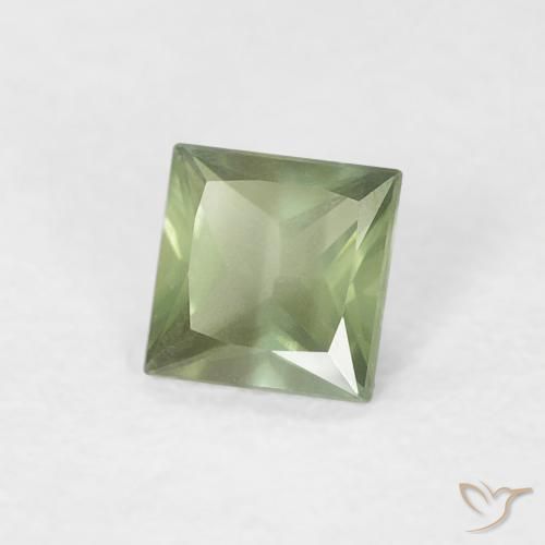 Zaffiro Verde foresta chiaro naturale da 0.29 ct, Quadrato, VS