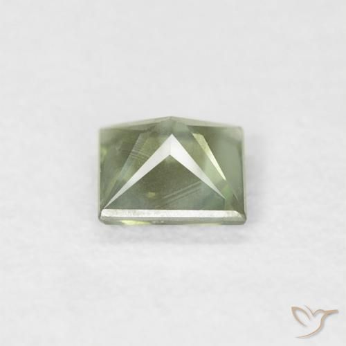 Zaffiro Verde foresta chiaro naturale da 0.29 ct, Quadrato, VS