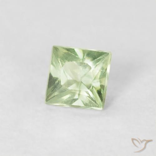 Zaffiro Verde molto chiaro naturale da 0.20 ct, Quadrato, VS