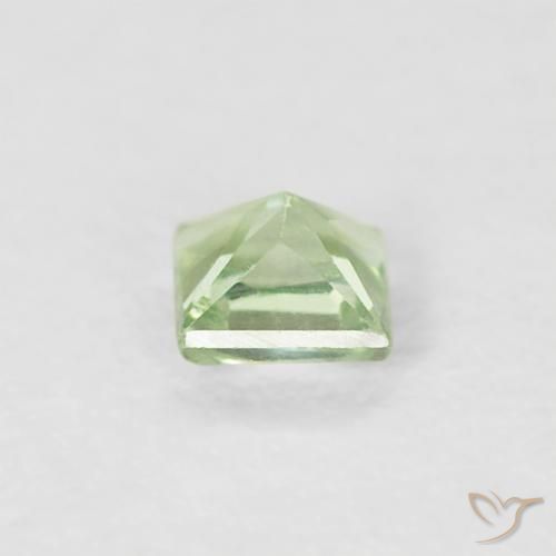 Zaffiro Verde molto chiaro naturale da 0.20 ct, Quadrato, VS