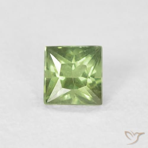 0.20ct Naturale Verde caldo Zaffiro, Quadrato, VS