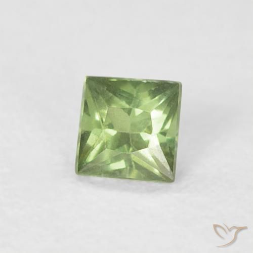 Zaffiro Verde caldo naturale da 0.20 ct, Quadrato, VS