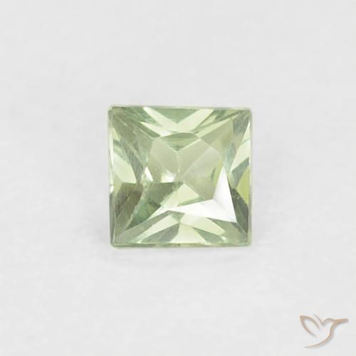 0.18ct Naturale Verde salvia molto chiaro Zaffiro, Quadrato, VS