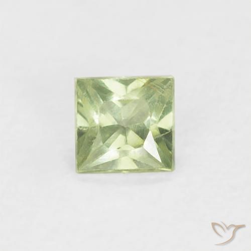 Zaffiro Verde lime naturale da 0.18 ct, Quadrato, VS
