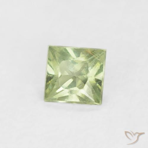 Zaffiro Verde lime naturale da 0.18 ct, Quadrato, VS