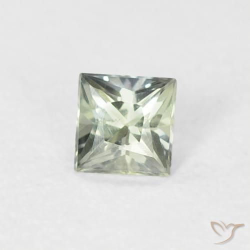 Zaffiro Verde pallido naturale da 0.19 ct, Quadrato, VS