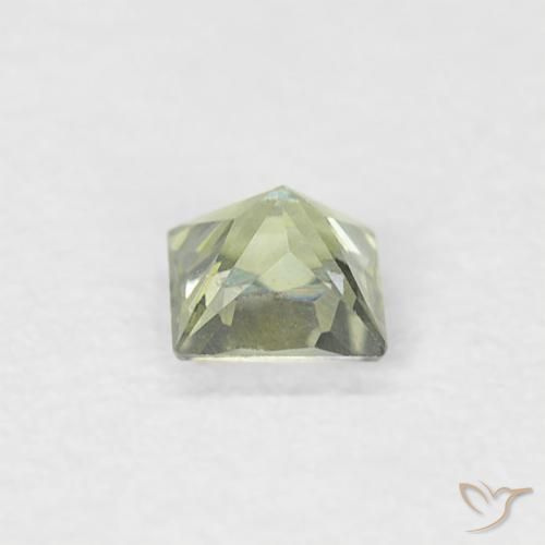 Zaffiro Verde pallido naturale da 0.19 ct, Quadrato, VS