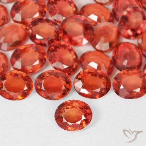 0.38ct Arancione rossastra Zaffiro Pietre preziose, Ovale, VS