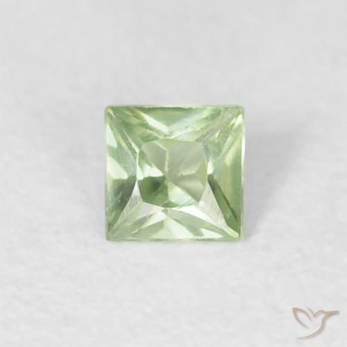 0.18ct Naturale Verde molto chiaro Zaffiro, Quadrato, VVS-VS