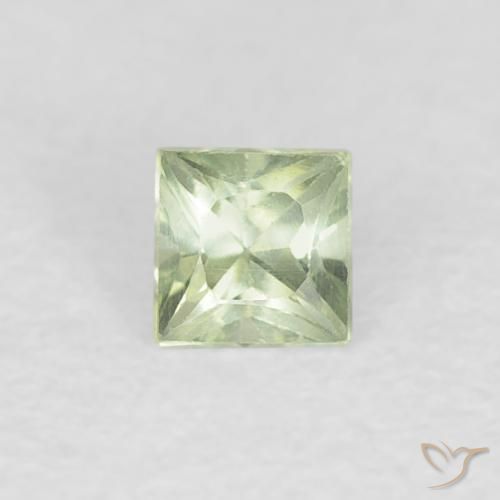 0.21ct Naturale Verde molto chiaro Zaffiro, Quadrato, VVS-VS