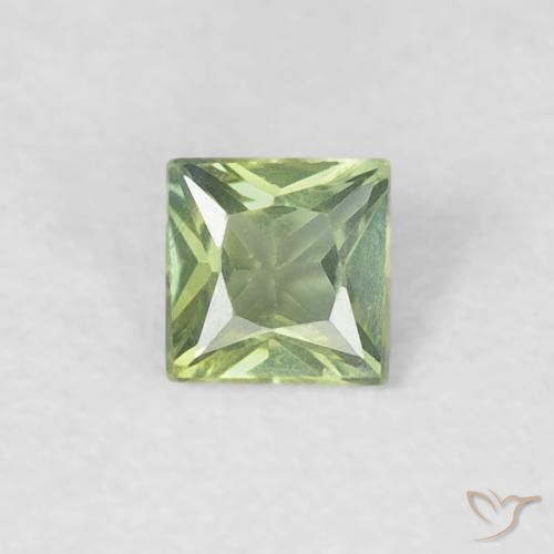 0.18ct Naturale Verde caldo Zaffiro, Quadrato, VVS-VS