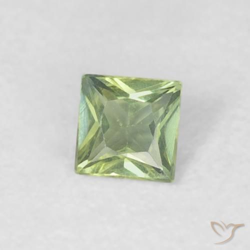 Zaffiro Verde caldo naturale da 0.18 ct, Quadrato, VVS-VS