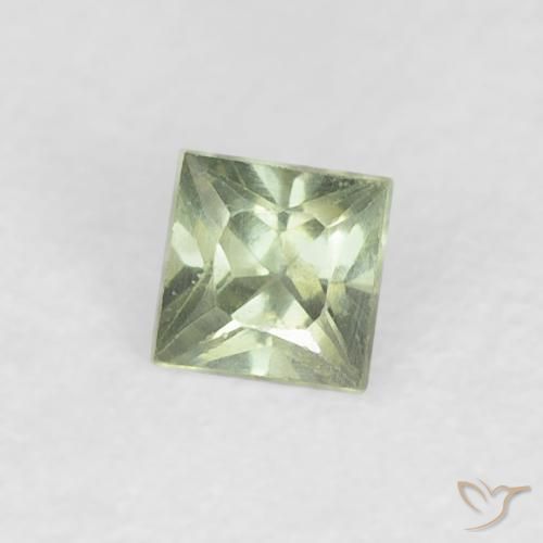 Zaffiro Verde chiaro naturale da 0.21 ct, Quadrato, VVS-VS