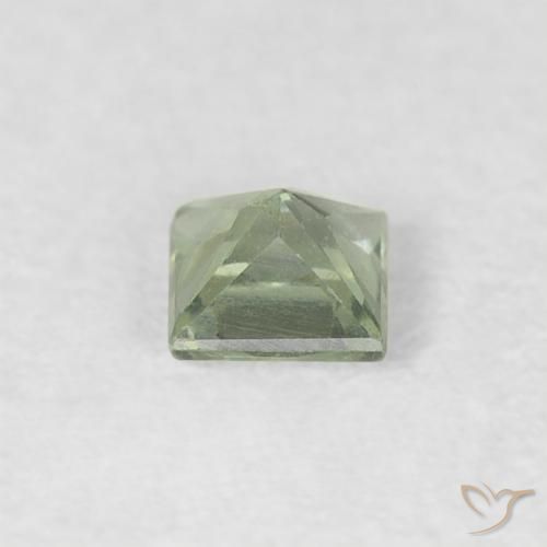 Zaffiro Verde chiaro naturale da 0.21 ct, Quadrato, VVS-VS