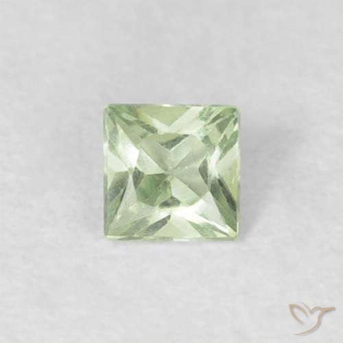 0.19ct Naturale Verde molto chiaro Zaffiro, Quadrato, VVS-VS