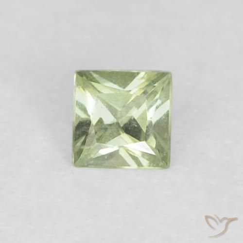 0.18ct Naturale Verde salvia molto chiaro Zaffiro, Quadrato, VVS-VS