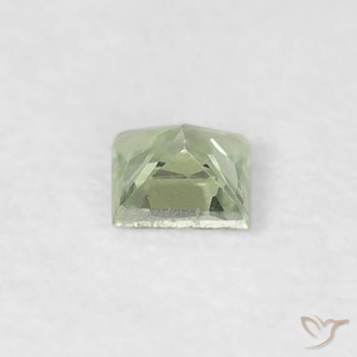 Zaffiro Verde medio naturale da 0.14 ct, Quadrato, VVS-VS