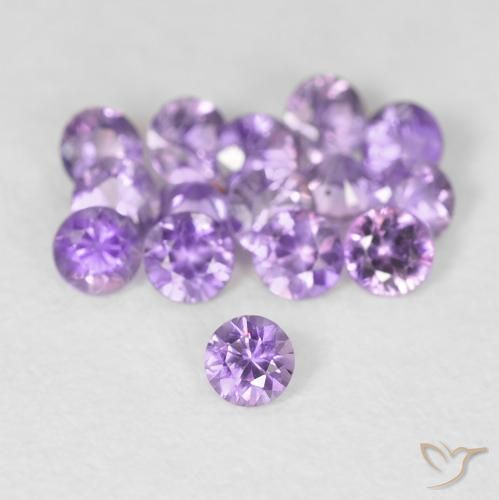 Zaffiro naturale viola da 0,08 ct, taglio rotondo, VS