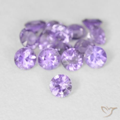 Zaffiro naturale viola da 0,08 ct, taglio rotondo, VS