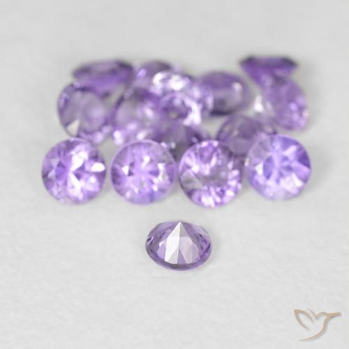 Zaffiro naturale viola da 0,08 ct, taglio rotondo, VS