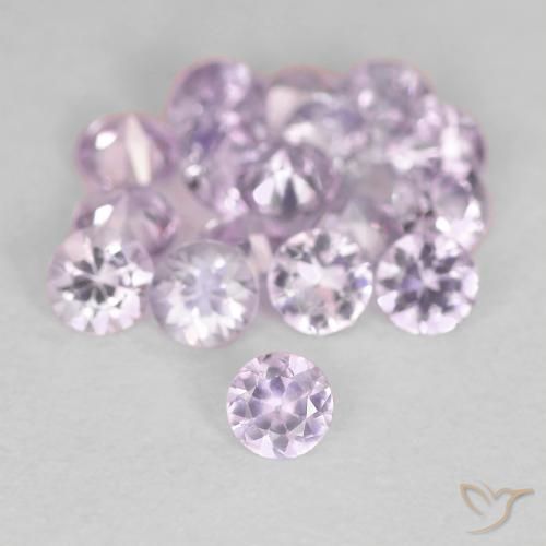 0.11ct Naturale Viola rosato molto chiaro Zaffiro, Rotondo, VS