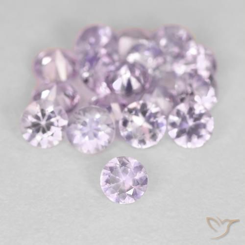 Zaffiro Viola rosato molto chiaro naturale da 0.11 ct, Rotondo, VS