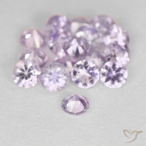 Zaffiro Viola rosato molto chiaro naturale da 0.11 ct, Rotondo, VS