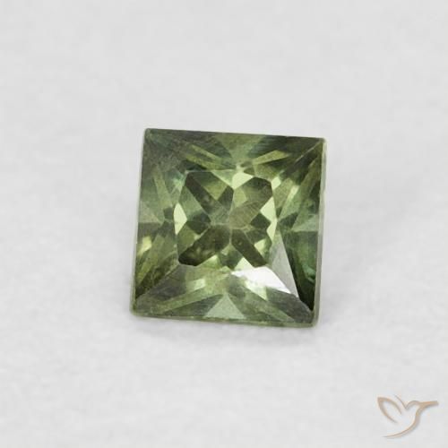 Zaffiro Verde medio naturale da 0.20 ct, Quadrato, VS