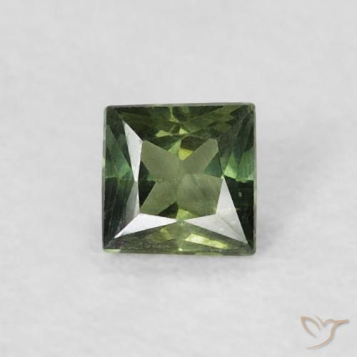 0.21ct Naturale Verde scuro Zaffiro, Quadrato, VS
