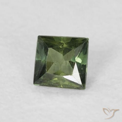 Zaffiro Verde scuro naturale da 0.21 ct, Quadrato, VS