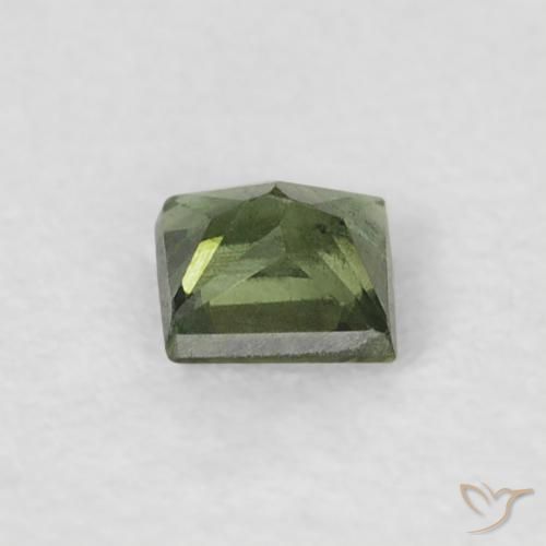 Zaffiro Verde scuro naturale da 0.21 ct, Quadrato, VS