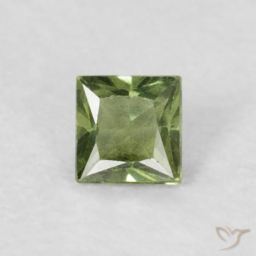 0.18ct Naturale Verde foresta chiaro Zaffiro, Quadrato, VS
