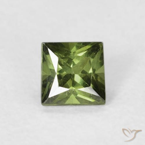0.38ct Naturale Medium Dark-Green Zaffiro, Quadrato, VS