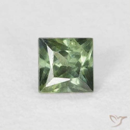 0.21ct Naturale Verde foresta chiaro Zaffiro, Quadrato, VS