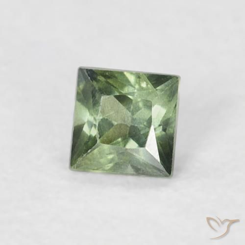 Zaffiro Verde foresta chiaro naturale da 0.21 ct, Quadrato, VS