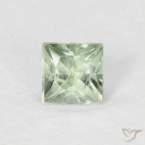0.21ct Naturale Verde Salvia Chiaro Zaffiro, Quadrato, VS