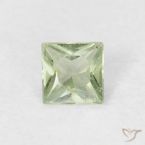 0.17ct Naturale Verde salvia molto chiaro Zaffiro, Quadrato, VS