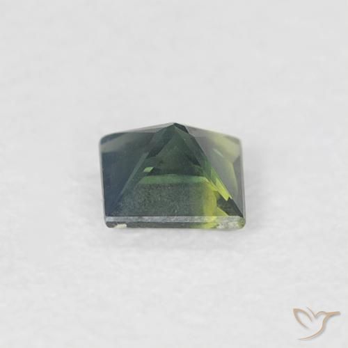 Zaffiro Verde medio naturale da 0.28 ct, Quadrato, VVS-VS