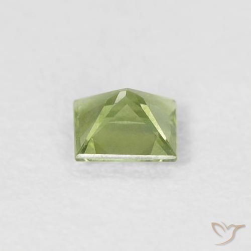 Zaffiro Verde medio naturale da 0.31 ct, Quadrato, VVS-VS