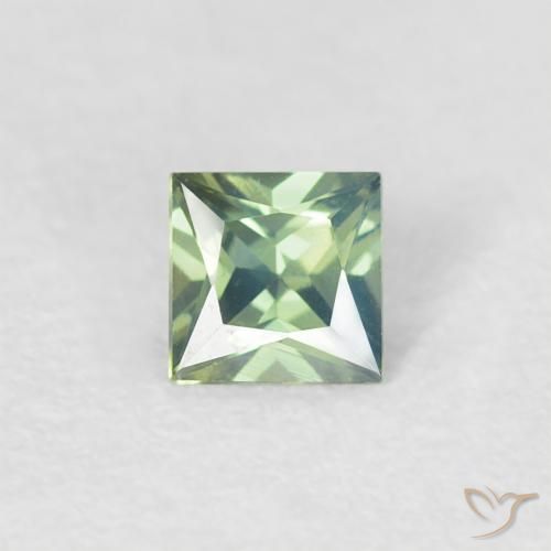 0.27ct Naturale Medium Light Green Zaffiro, Quadrato, VVS-VS