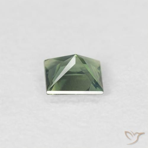Zaffiro Medium Light Green naturale da 0.27 ct, Quadrato, VVS-VS