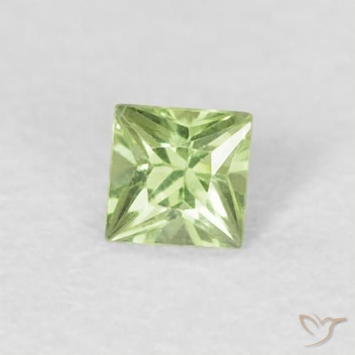 Zaffiro Verde chiaro e vivace naturale da 0.19 ct, Quadrato, VVS-VS