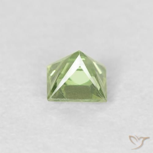 Zaffiro Verde chiaro e vivace naturale da 0.19 ct, Quadrato, VVS-VS
