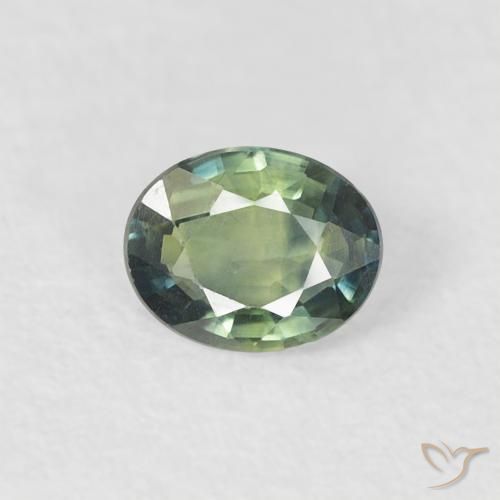 0.30ct Naturale Blu Medio Verde Zaffiro, Ovale, VVS-VS
