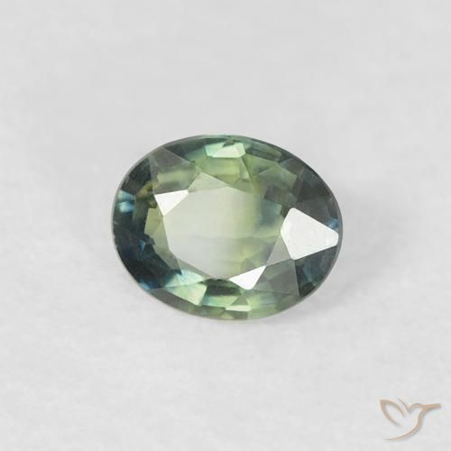Zaffiro Blu Medio Verde naturale da 0.30 ct, Ovale, VVS-VS