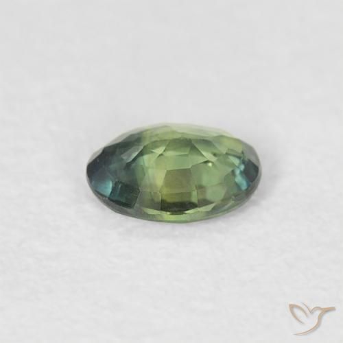 Zaffiro Blu Medio Verde naturale da 0.30 ct, Ovale, VVS-VS