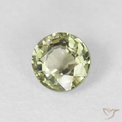 Zaffiro Verde medio naturale da 0.57 ct, Rotondo, VVS-VS